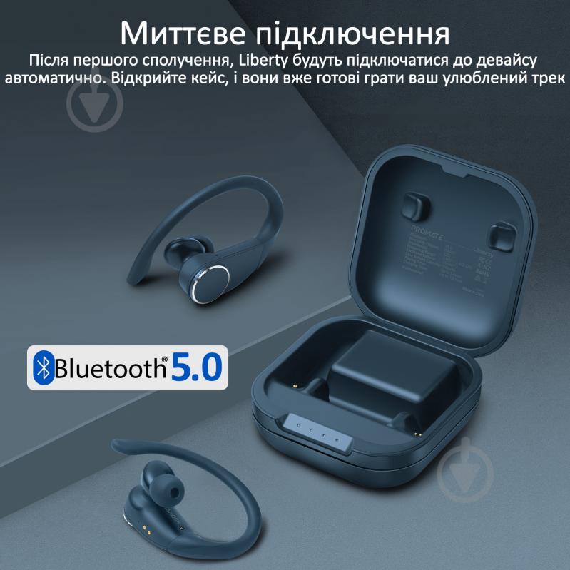 Навушники Promate Liberty Bluetooth 5 blue (liberty.blue) - фото 2