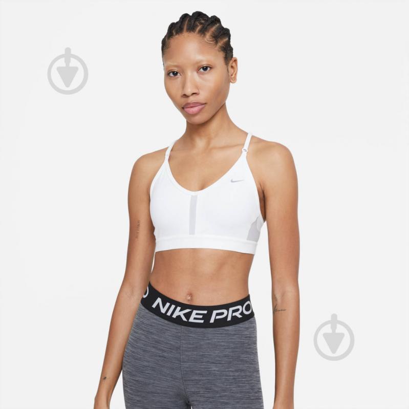 Бра Nike W NK DF INDY V-NECK BRA CZ4456-100 р.XS белый - фото 1