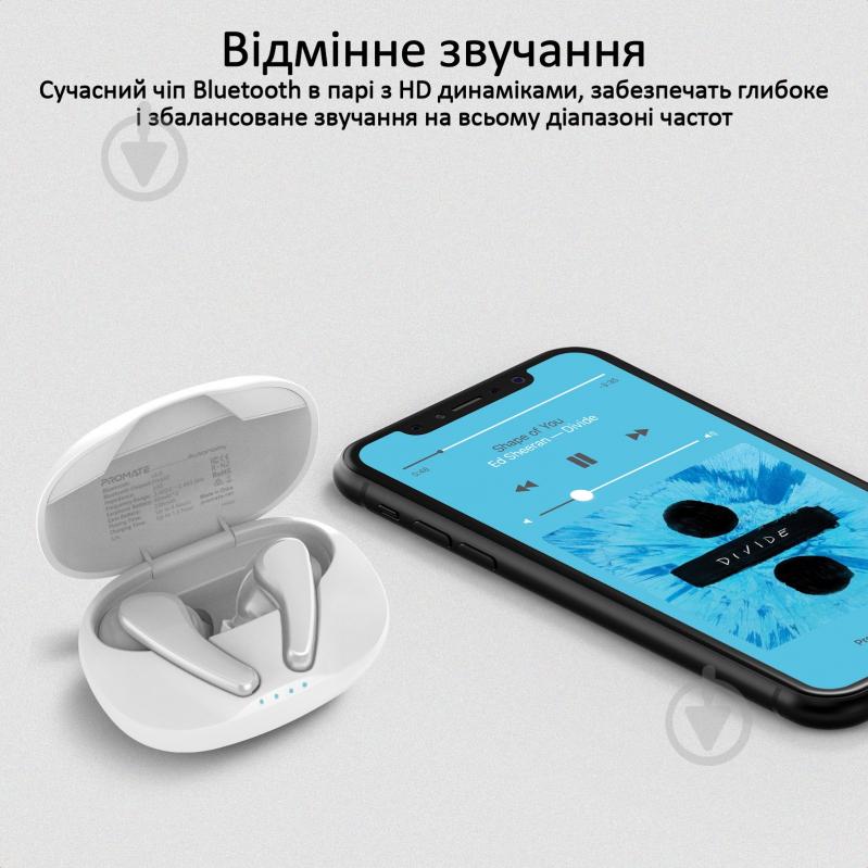 Наушники Promate Autonomy Bluetooth 5 white (autonomy.white) - фото 3