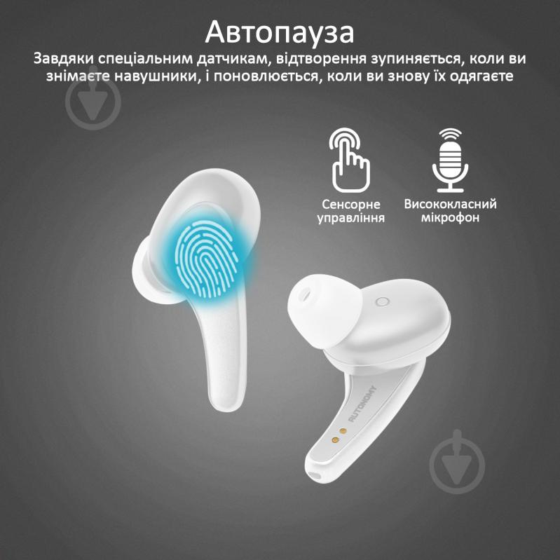 Наушники Promate Autonomy Bluetooth 5 white (autonomy.white) - фото 4
