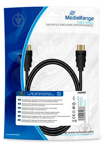 Кабель MediaRange HDMI-HDMI 1 м black (MRCS195) - фото 1