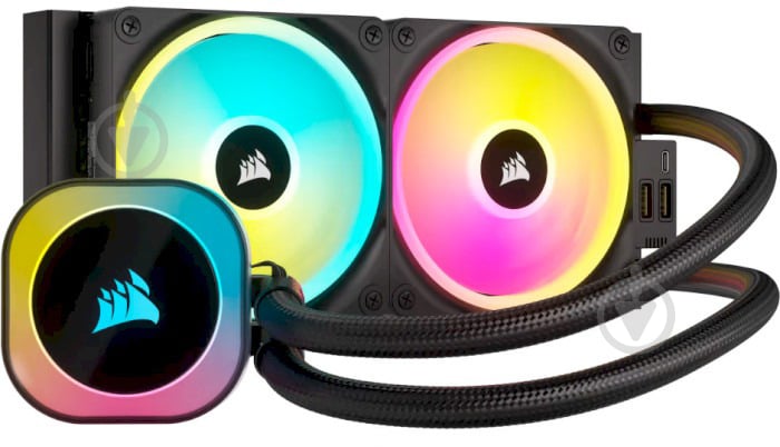 Система водного охлаждения Corsair iCUE Link H100i RGB Liquid CPU Cooler Black (CW-9061001-WW) - фото 1