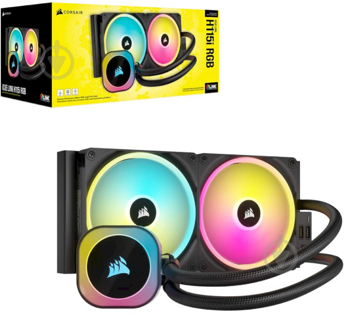 Система водного охлаждения Corsair iCUE Link H115i RGB Liquid CPU Cooler (CW-9061002-WW) - фото 2