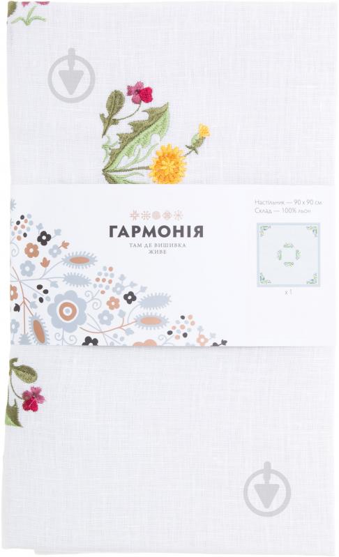 Дорожка (раннер) Полевые цветы 65x65 см белый Гармонiя - фото 3