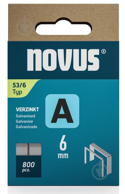 Скоби для ручного степлера Novus A53 6 мм тип 53 (А) 800 шт. 042-0776 - фото 2