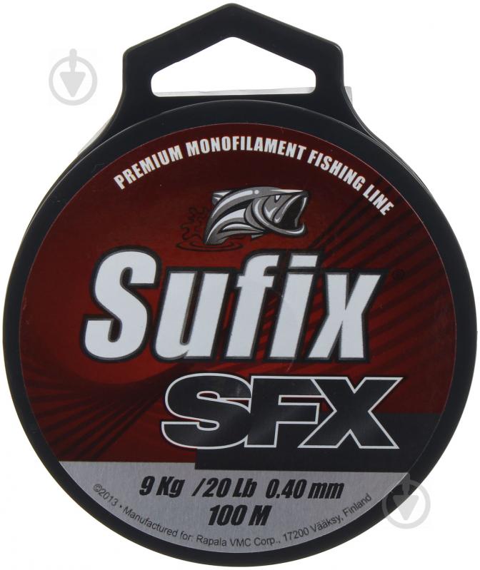 Леска Sufix SFX SELF HANGING SPOOL 100м 0,4мм 9,0кг прозрачная - фото 1