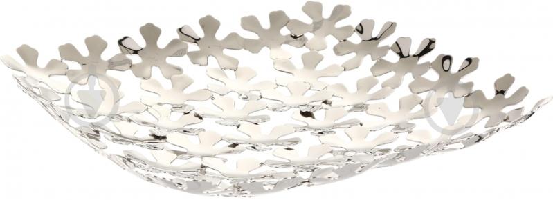 Фруктовница Inari Silver Flowers 32x32x4 см - фото 1