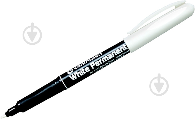 Маркер перманентный Centropen White Permanent 1-2 мм 2686 10 шт белый - фото 1
