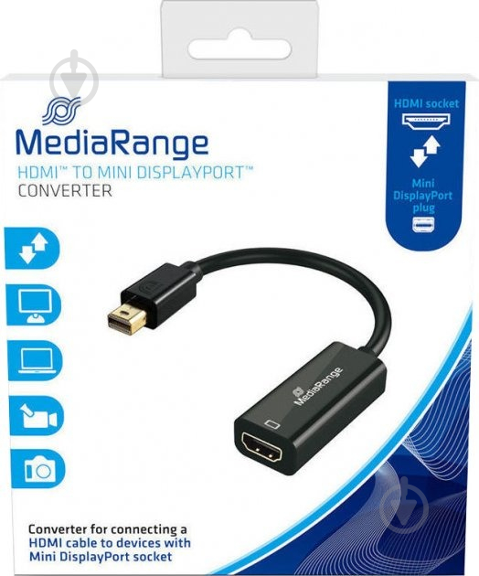 Перехідник MediaRange Mini Displayport to HDMI чорний (MRCS176) - фото 1