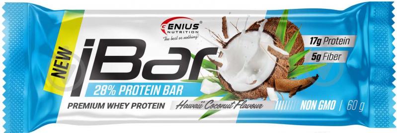 Протеїновий батончик Genius Nutrition iBar Кокос 60 г - фото 1