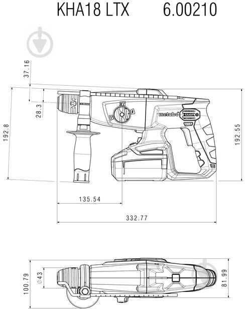 Перфоратор Metabo KHA 18 LTX аккумуляторный 600210500 - фото 12