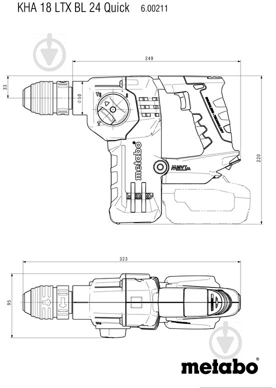 Перфоратор Metabo KHA 18 LTX BL 24 QUICK акумуляторний 600211660 - фото 8