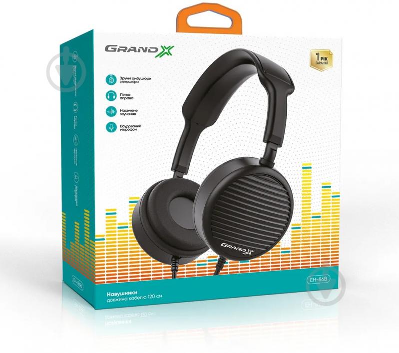 Навушники Grand-X black (EH-86B) - фото 2 Навушники Grand-X black (EH-86B) - фото 2