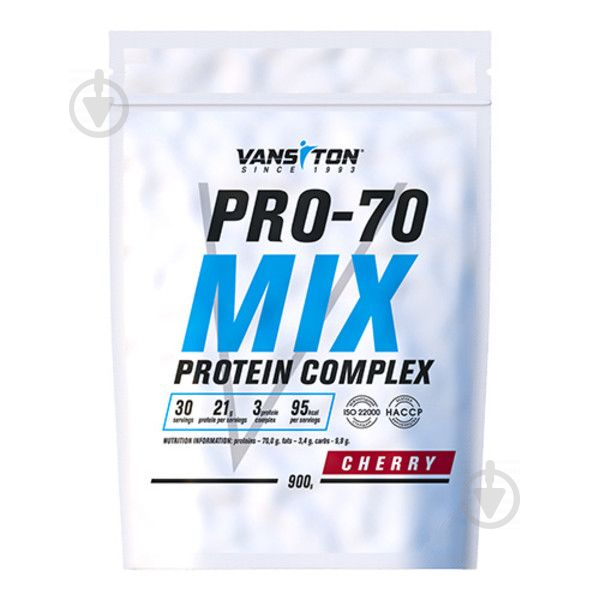 Протеин Vansiton Mega Protein Pro-70 Вишня 900 г - фото 1