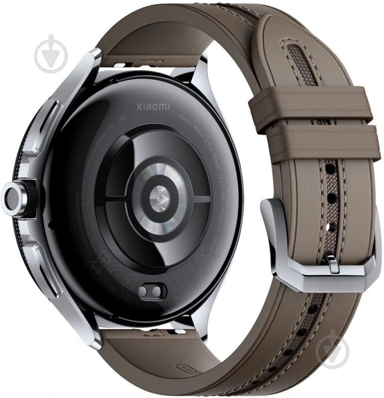 Смарт-годинник Xiaomi Watch 2 Pro BT Silver with Brown Leather Strap silver (1006733) - фото 4