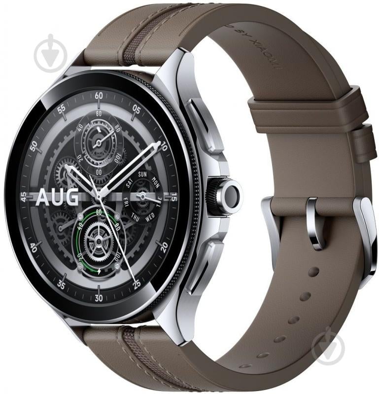 Смарт-годинник Xiaomi Watch 2 Pro BT Silver with Brown Leather Strap silver (1006733) - фото 3