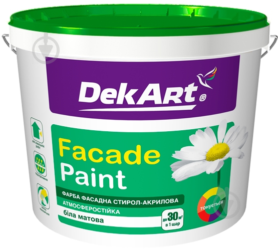 Фарба акрилова DekArt Facade Paint мат білий 12,6 кг - фото 1