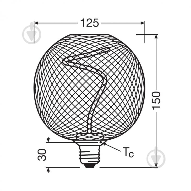 Лампа светодиодная Ledvance OSRAM DECOR SPIRAL FILAMENT GLOBE Black 3,5 Вт E27 1800 К 220 В прозрачная - фото 4