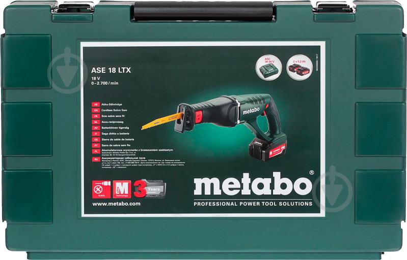 Пила шабельна Metabo акумуляторна ASE 18 LTX 5,2 Ач 602269650 - фото 7