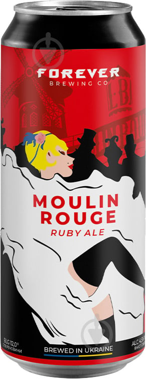 Пиво ТМ FOREVER напівтемне нефільтроване Moulin Rouge 4820183001412 0,5 л - фото 1