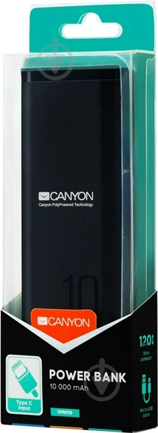 Повербанк Canyon 10000 mAh black (CNE-CPB010B) - фото 4