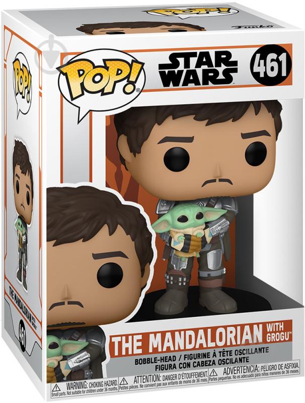 Фігурка Funko POP! Bobble Star Wars Mandalorian Mandalorian with Grogu 54525 (FUN25491302) - фото 2