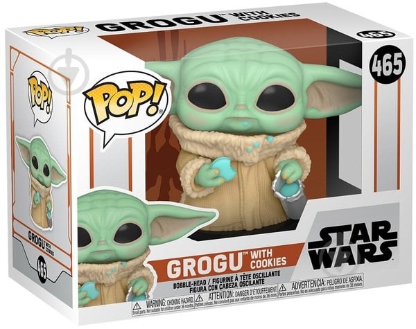 Фигурка Funko POP! Bobble Star Wars Mandalorian Grogu with Cookies 54531 (FUN25491304) - фото 2