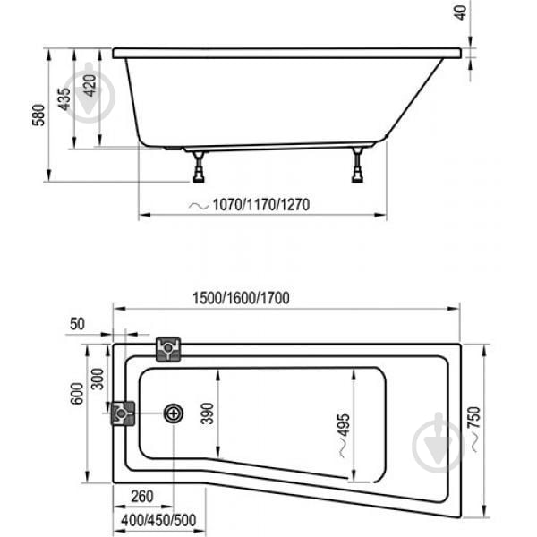 УЦЕНКА! Ванна акриловая Ravak Be Happy II L 160х75 см C961000000 (УЦ №2447) - фото 3 УЦЕНКА! Ванна акриловая Ravak Be Happy II L 160х75 см C961000000 (УЦ №2447) - фото 3
