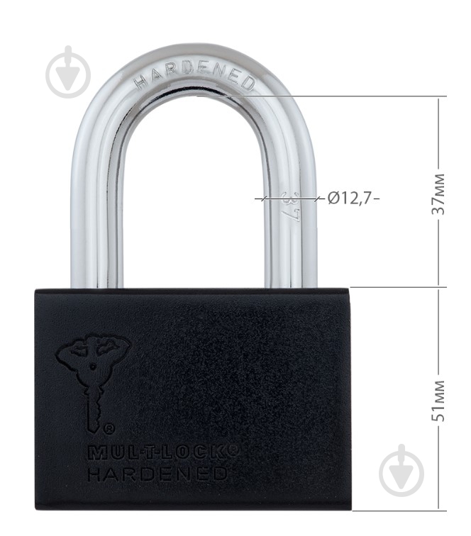 Замок навісний Mul-T-Lock M13/C1 MTL600 3KEY відкритий (амбарний) - фото 5