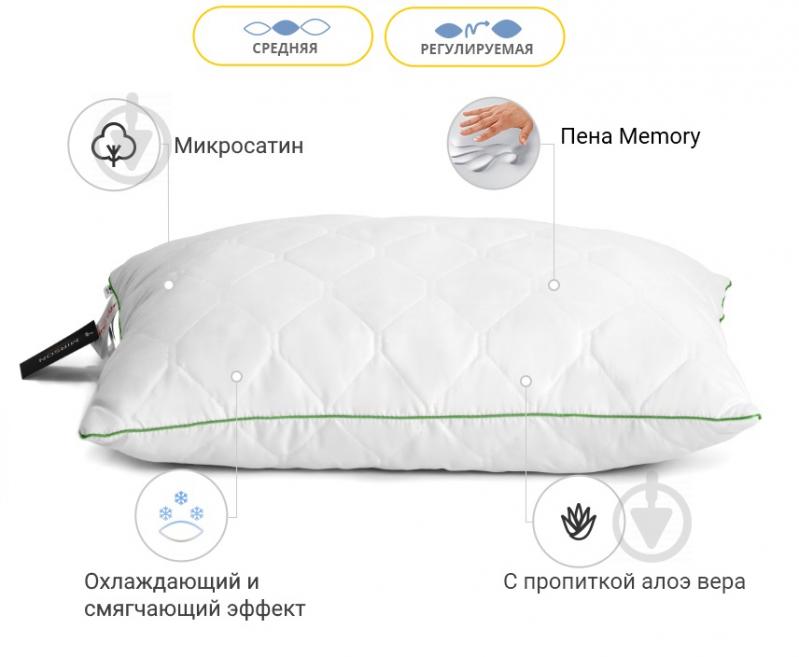 Подушка 1471 Eco Aloe Vera memory effekt средняя 60х60 см (2200001539884) MirSon - фото 2