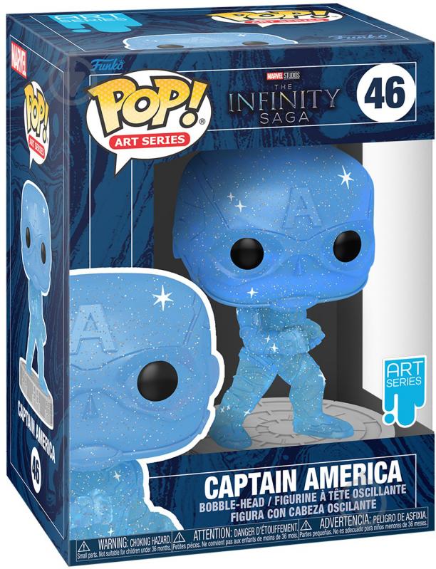 Фигурка Funko POP! Art Series Bobble Marvel Infinity Saga Captain America Blue w/Case (FUN25491658) - фото 2