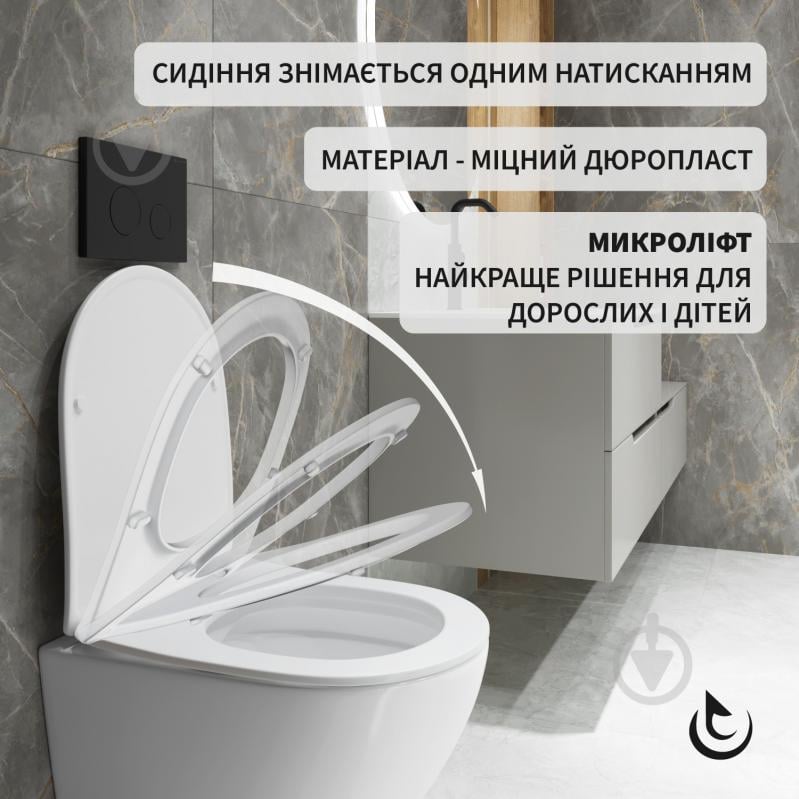 УЦЕНКА! Унитаз подвесной Helmken 35490101 с сиденьем Soft Сlose/EasyOff дюропласт белый (УЦ №2945) - фото 4