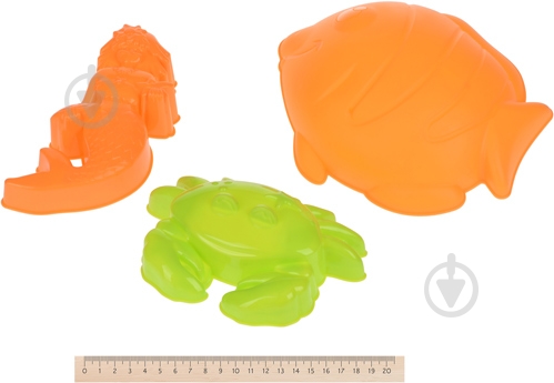 Набор для песочницы Same Toy Ведерко желтое 6 элементов 970Ut-2 - фото 4