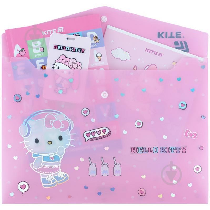 Папка на кнопке А4 Hello Kitty-4 KITE - фото 4