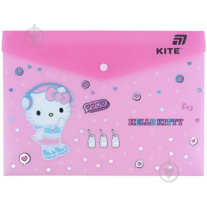 Папка на кнопке А4 Hello Kitty-4 KITE - фото 1