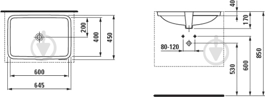 Умывальник Laufen Pro S 60х40 см - фото 3