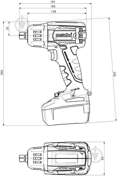 Шуруповерт ударний акумуляторний Metabo SSW 18 LTX 400 BL 602205650 - фото 4