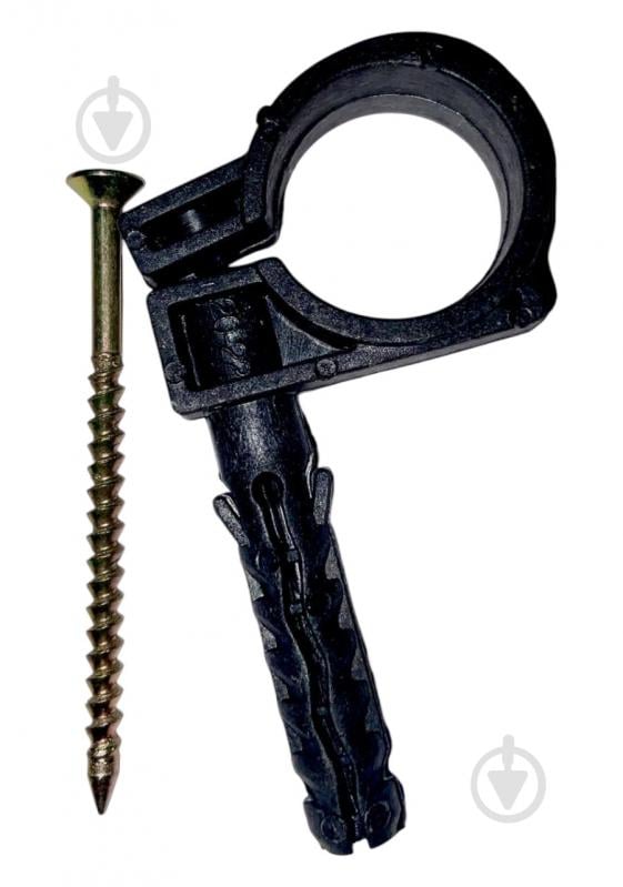 Обойма для труб UP! (Underprice) D 13-14 мм с ударным шурупом уп. 100 шт. черный - фото 1