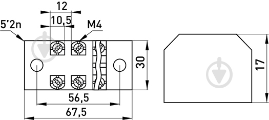 Колодка клеммная защищенная E.NEXT e.tc.protect.35.4 черный p056012 - фото 2