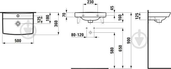Умывальник Laufen Pro 50х36 см - фото 3 Умывальник Laufen Pro 50х36 см - фото 3