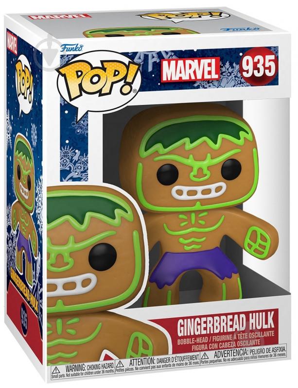 Фигурка Funko POP! Bobble Marvel Holiday Gingerbread Hulk 50660 (FUN25491631) - фото 2