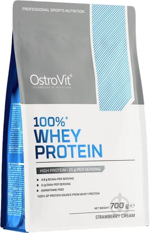 Протеїн Ostrovit 100% Whey Protein полуничний крем 700 г - фото 1