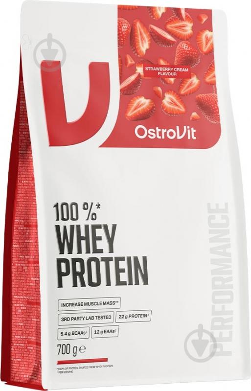 Протеин Ostrovit 100% Whey Protein клубничный крем 700 г - фото 1 Протеин Ostrovit 100% Whey Protein клубничный крем 700 г - фото 1