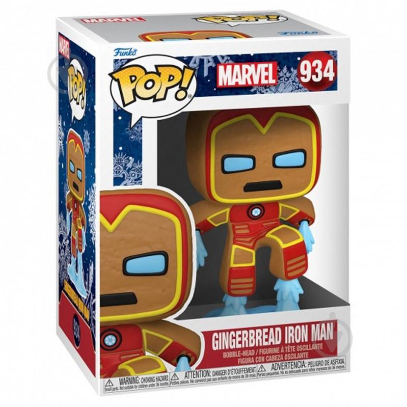 Фігурка Funko POP! Bobble Marvel Holiday Gingerbread Iron Man 50658 (FUN25491630) - фото 2