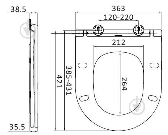 Сидіння AM.PM для унітазу GEM з мікроліфтом C90A7852WH - фото 6