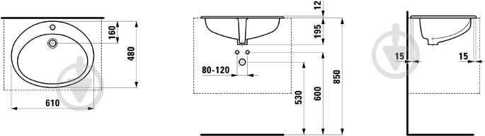 Умывальник Laufen Indova 60 см - фото 2