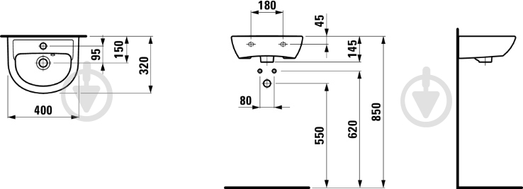 Умывальник Laufen Pro 40x32 см - фото 3