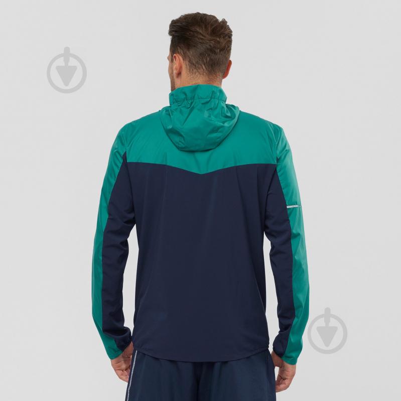 Ветровка мужская демисезонная Salomon AGILE FZ HOODIE M LC1494600 р.L бирюзовая - фото 3