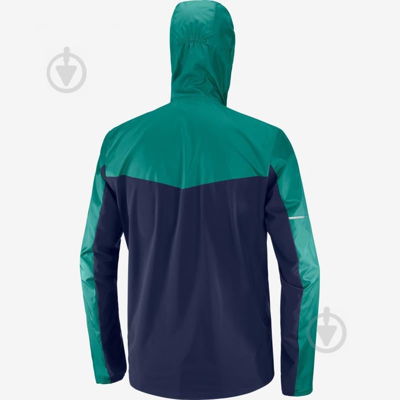 Ветровка мужская демисезонная Salomon AGILE FZ HOODIE M LC1494600 р.L бирюзовая - фото 4