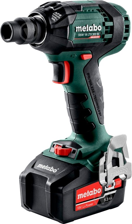 Гайковерт ударний акумуляторний Metabo SSW 18 LTX 300 BL 2x5.2 Аг 602395650 - фото 1